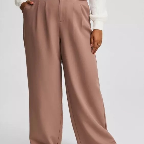 Torrid Wide Leg Tailored Twill Pant - Picture 2 of 10